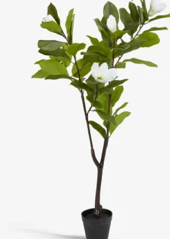 Discount SPINDELPlanta artificial SPINDEL A120cm verde/blanco magnolia Plantas Artificiales Exterior