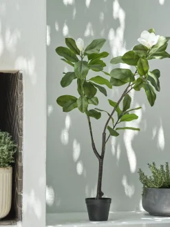 Discount SPINDELPlanta artificial SPINDEL A120cm verde/blanco magnolia Plantas Artificiales Exterior