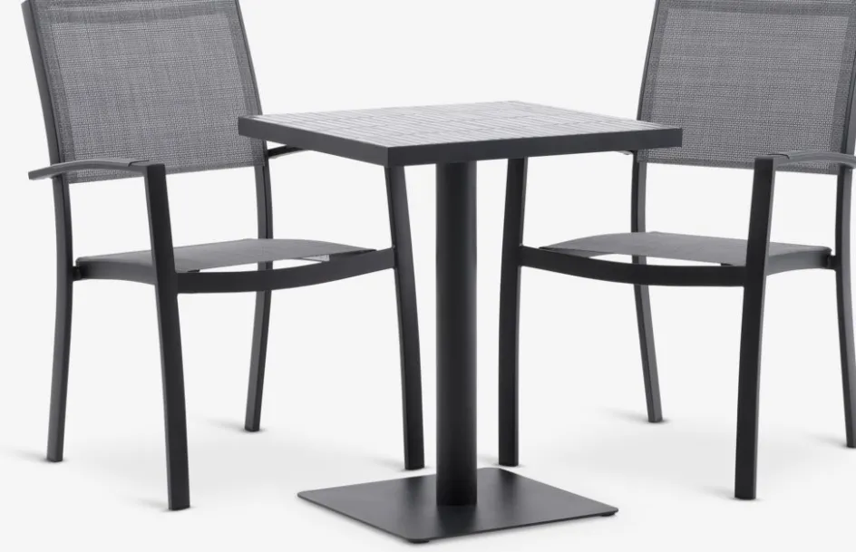 Outlet STENUNGSUND + STRANDBYMesa STENUNGSUND L60 + 2 sillas STRANDBY gris Conjuntos Mesa Y Sillas De Jardín