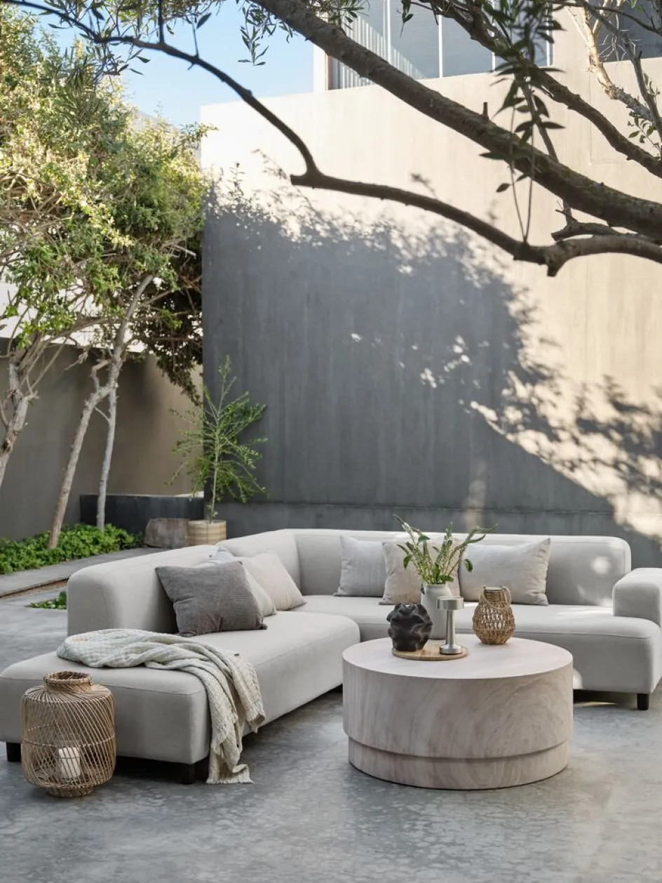 Discount STORLIENMesa de centro de exterior STORLIEN Ø90xA41 travertino Mesas De Jardín|Muebles De Jardín