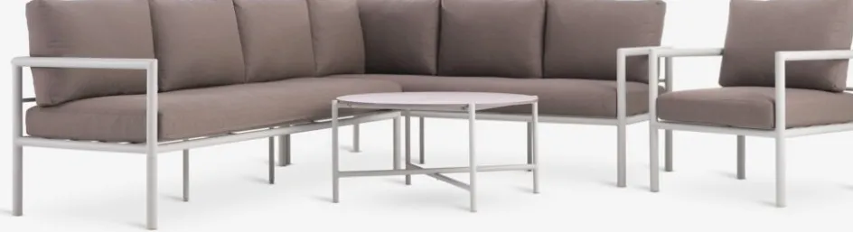 New TAERNABYConjunto muebles jardín TAERNABY 7 plazas beis Conjuntos Mesa Y Sillas De Jardín|Muebles De Jardín