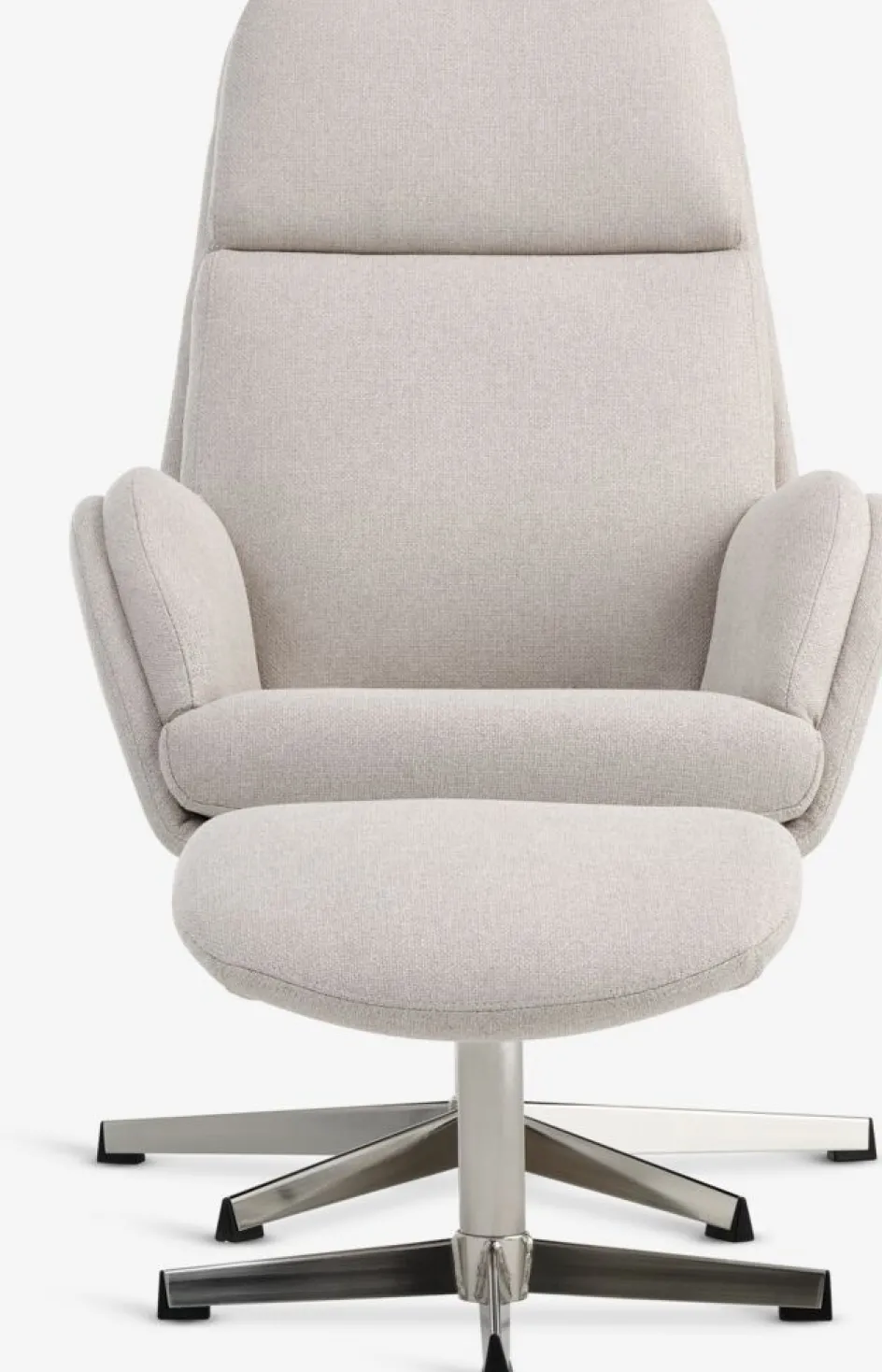 Clearance TANKEDALSillón reclinable TANKEDAL con reposapiés tela beis/cromo Sillones