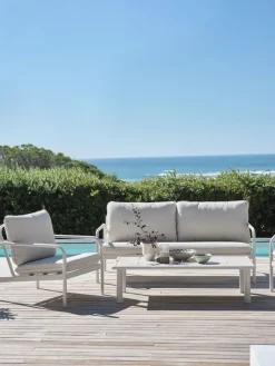 Outlet TEGLUMConjunto muebles jardín TEGLUM 4,5 plazas beis Conjuntos Mesa Y Sillas De Jardín|Muebles De Jardín