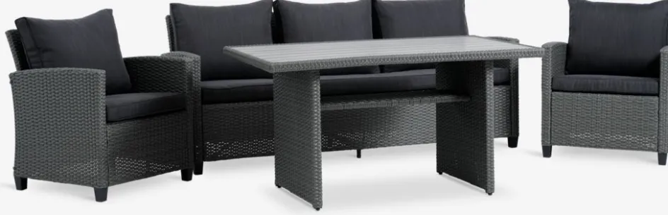 Discount THISEConjunto muebles jardín THISE 5 plazas gris Conjuntos Mesa Y Sillas De Jardín|Muebles De Jardín