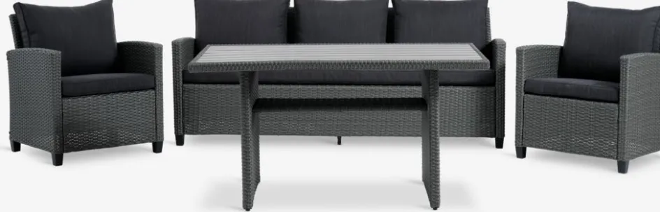 Discount THISEConjunto muebles jardín THISE 5 plazas gris Conjuntos Mesa Y Sillas De Jardín|Muebles De Jardín