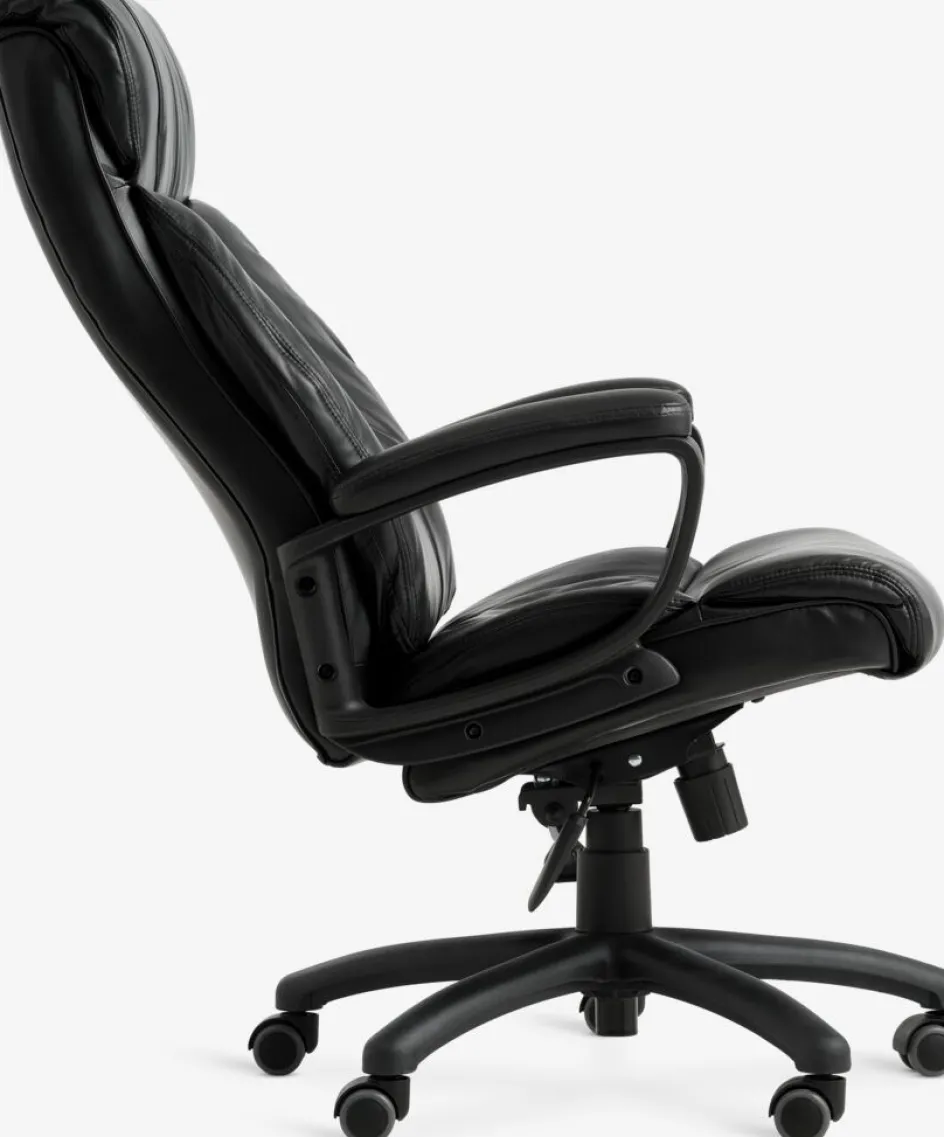 New TJELESilla de oficina TJELE polipiel negro/negro Sillas De Oficina|Sillas Gaming
