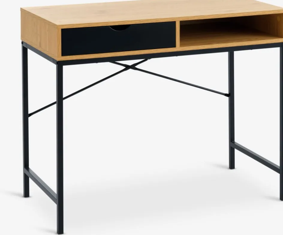 Sale TRAPPEDALEscritorio TRAPPEDAL 48x95 1 cajón color roble cálido/negro Escritorios|Escritorios Elevables