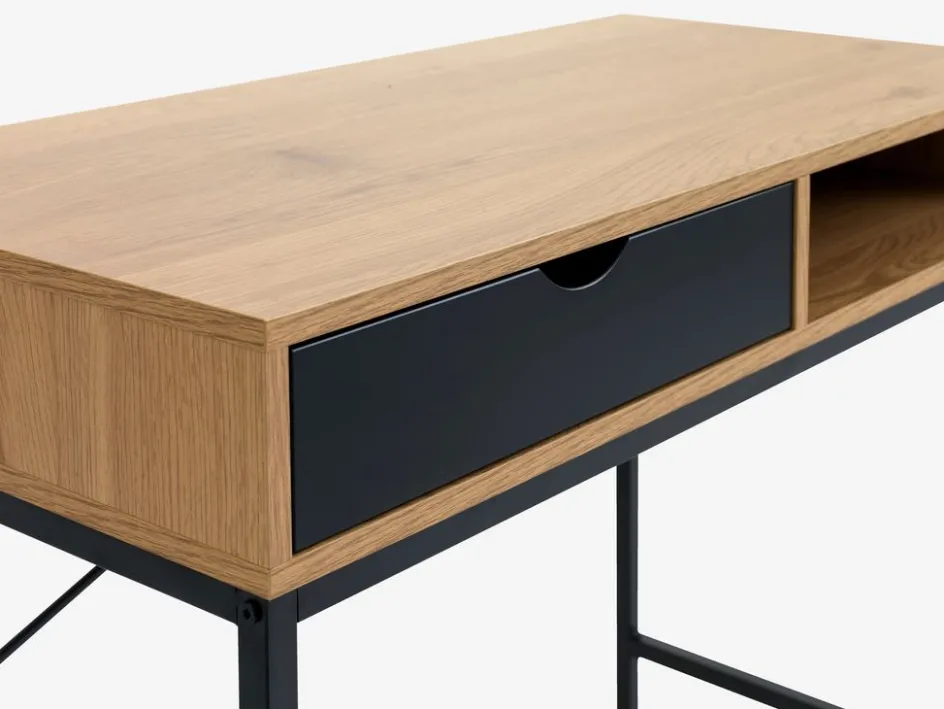 Sale TRAPPEDALEscritorio TRAPPEDAL 48x95 1 cajón color roble cálido/negro Escritorios|Escritorios Elevables