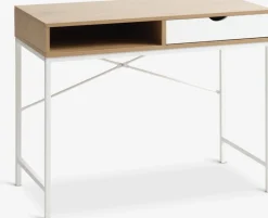 New TRAPPEDALEscritorio TRAPPEDAL 48x95 1 cajón color roble cálido/blanco Escritorios|Escritorios Elevables