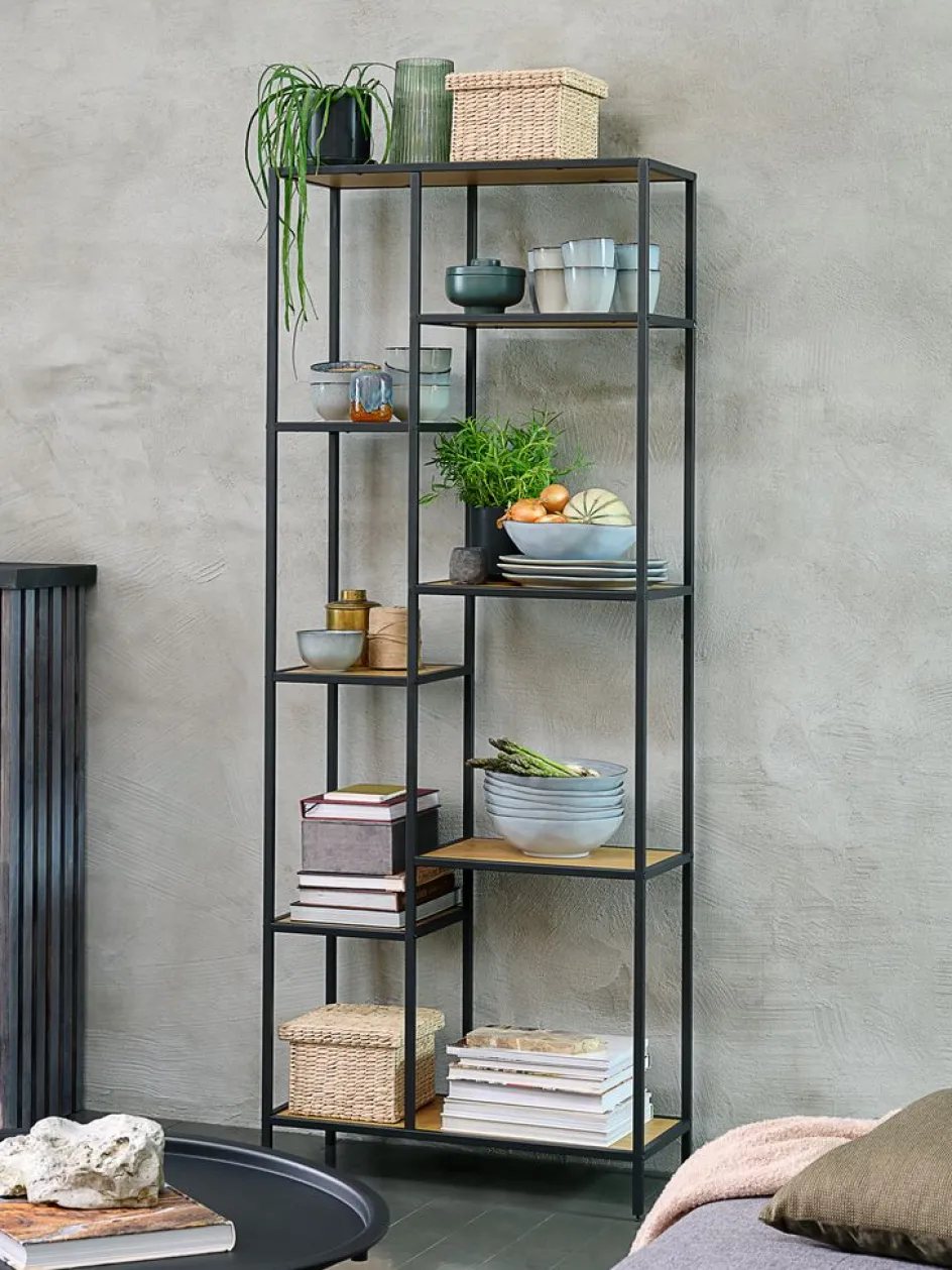 Hot TRAPPEDALEstantería TRAPPEDAL 7 estantes color roble cálido/negro Estanterias Y Librerías|Estanterias Y Librerías