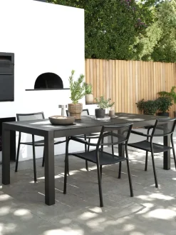 Clearance TYDAL + HEMSEDALMesa TYDAL L208/272 + 4 sillas HEMSEDAL negro Conjuntos Mesa Y Sillas De Jardín