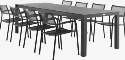 Clearance TYDAL + HEMSEDALMesa TYDAL L208/272 + 4 sillas HEMSEDAL negro Conjuntos Mesa Y Sillas De Jardín