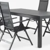 Discount TYDAL + LOMMAMesa TYDAL L208/272 + 4 sillas LOMMA negro Conjuntos Mesa Y Sillas De Jardín
