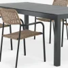 Outlet TYDAL + ORKANGERMesa TYDAL L208/272 negro + 4 sillas ORKANGER natural Conjuntos Mesa Y Sillas De Jardín