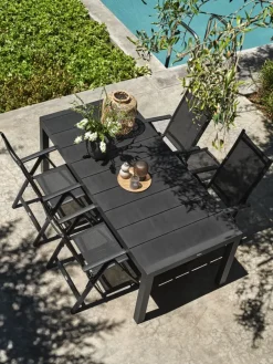 Sale TYDALMesa de jardín TYDAL A95xL208/272 negro Mesas De Jardín