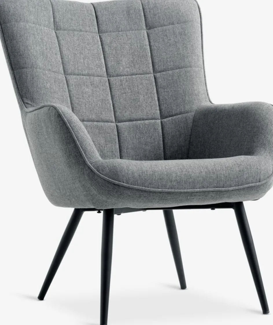 Discount ULDUMSillón ULDUM tela gris/negro Sillones