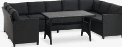 Sale ULLEHUSEConjunto muebles jardín ULLEHUSE 9 plazas almacenaje negro Conjuntos Mesa Y Sillas De Jardín|Muebles De Jardín