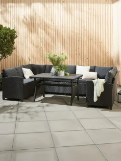 Sale ULLEHUSEConjunto muebles jardín ULLEHUSE 9 plazas almacenaje negro Conjuntos Mesa Y Sillas De Jardín|Muebles De Jardín