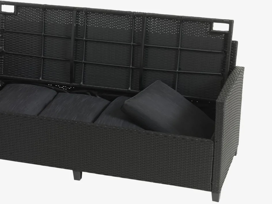 Sale ULLEHUSEConjunto muebles jardín ULLEHUSE 9 plazas almacenaje negro Conjuntos Mesa Y Sillas De Jardín|Muebles De Jardín