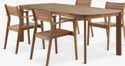 New UVDAL + HAMRAMesa UVDAL L223 + 4 sillas HAMRA madera dura Conjuntos Mesa Y Sillas De Jardín