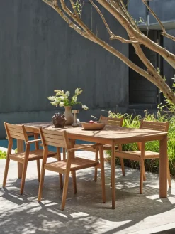 New UVDAL + HAMRAMesa UVDAL L223 + 4 sillas HAMRA madera dura Conjuntos Mesa Y Sillas De Jardín