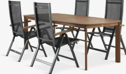 Discount UVDAL + SIRDALMesa UVDAL L223 madera dura + 4 sillas SIRDAL gris Conjuntos Mesa Y Sillas De Jardín