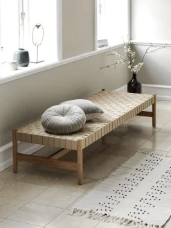 Best VADEHAVETDiván cama VADEHAVET 189x67 tela natural/roble Divanes Cama