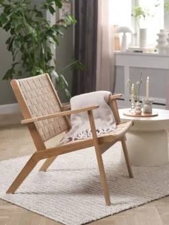 Clearance VADEHAVETSilla VADEHAVET tela natural/roble Sillones