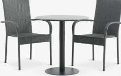 New VAMDRUP + GUDHJEMMesa VAMDRUP Ø70 + 2 sillas GUDHJEM gris Conjuntos Mesa Y Sillas De Jardín
