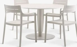 Clearance VAMDRUP + INGSTRUPMesa VAMDRUP Ø120 + 4 sillas INGSTRUP beis Conjuntos Mesa Y Sillas De Jardín