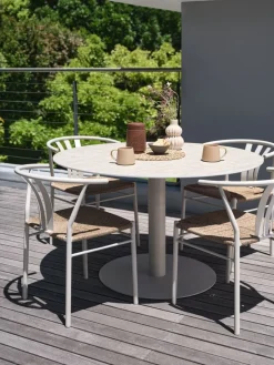 Clearance VAMDRUP + TAGMARKMesa VAMDRUP Ø120 + 4 sillas TAGMARK beis Conjuntos Mesa Y Sillas De Jardín