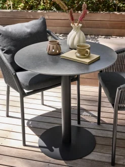 New VAMDRUPMesa de balcón VAMDRUP Ø70 oscuro Mesas De Jardín