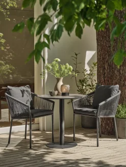 New VAMDRUPMesa de balcón VAMDRUP Ø70 oscuro Mesas De Jardín
