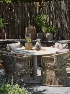 VAMDRUPMesa de jardín VAMDRUP Ø120 beis Mesas De Jardín