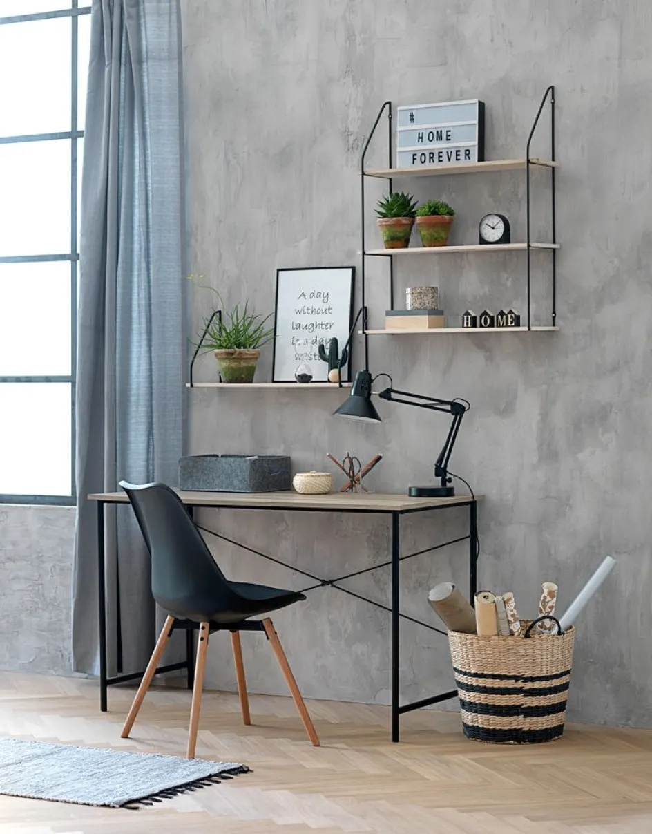 Outlet VANDBORGEscritorio VANDBORG 60x120 roble claro/negro Escritorios|Escritorios Elevables