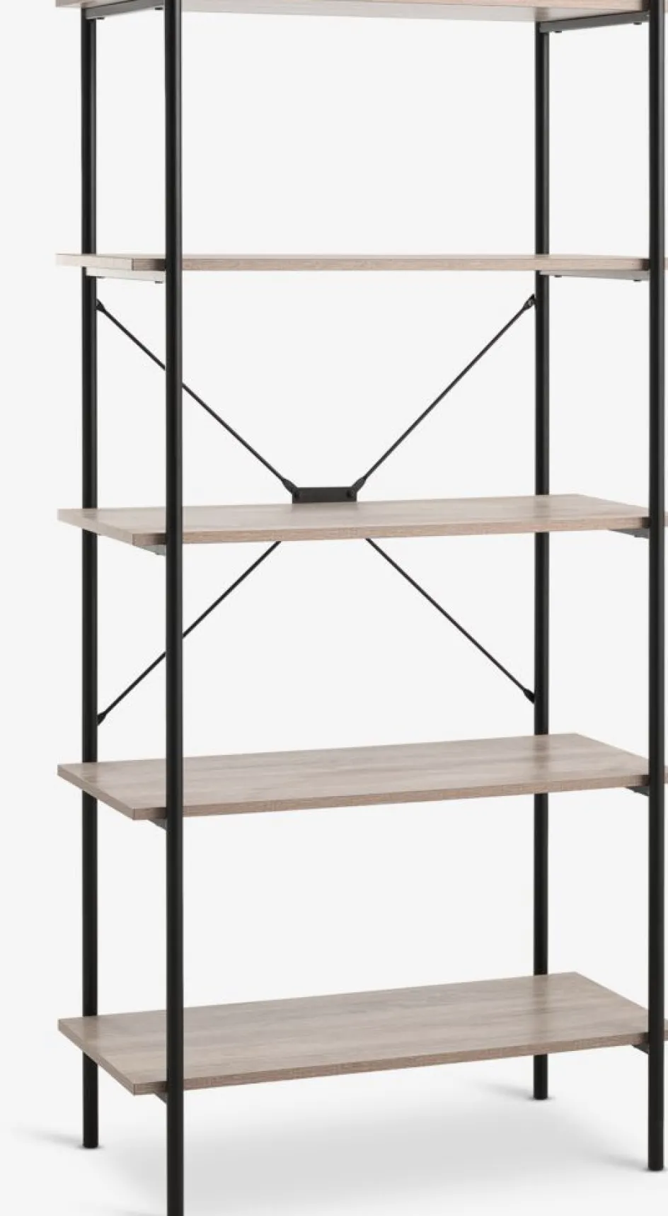 New VANDBORGEstantería VANDBORG 5 estantes roble claro/negro Estanterias Y Librerías|Estanterias Y Librerías