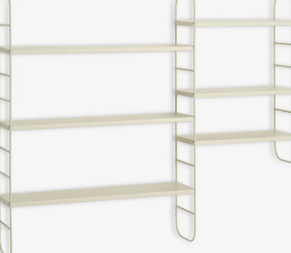 VANDRUPEstante de pared VANDRUP 6 estantes regulables beis Baldas|Baldas