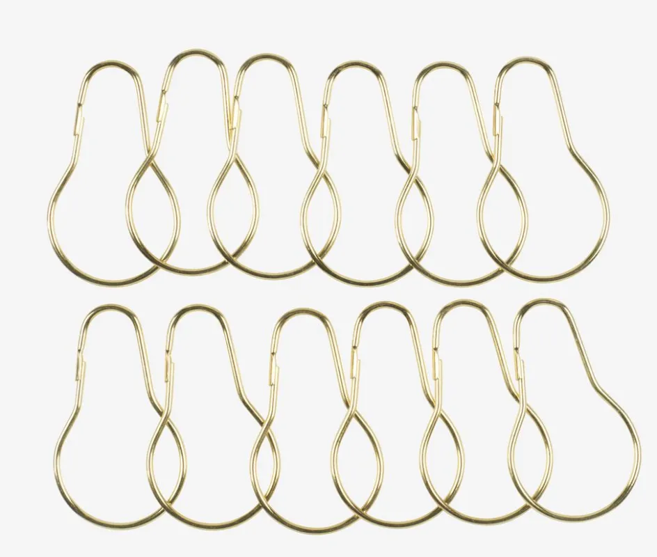Online VARAAnillas cortina ducha VARA 12 unidades dorado Cortinas De Baño|Barras Cortina De Ducha