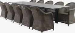 Online VATTRUP + GAMMELBYMesa VATTRUP L206/321 negro + 4 sillas GAMMELBY gris Conjuntos Mesa Y Sillas De Jardín
