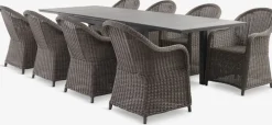 Hot VATTRUP + GAMMELBYMesa VATTRUP L172/276 negro + 4 sillas GAMMELBY gris Conjuntos Mesa Y Sillas De Jardín