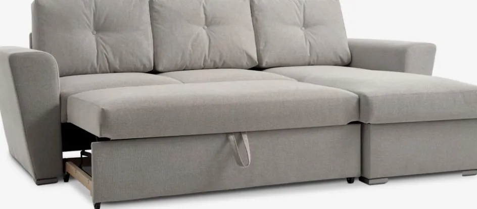 Online VEJLBYSofá cama chaise longue VEJLBY tela arena claro Sofás Cama|Sofás Cama