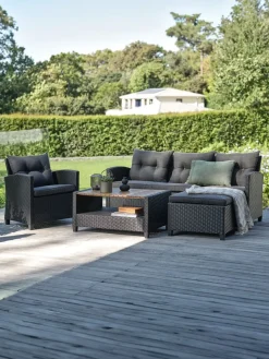 Sale VENConjunto muebles jardín VEN 4 plazas con chaise longue Conjuntos Mesa Y Sillas De Jardín|Muebles De Jardín