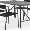 Outlet VIERLI + TRILLEVALLENMesa VIERLI L149 + 4 sillas TRILLEVALLEN negro Conjuntos Mesa Y Sillas De Jardín