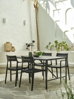 Discount VIERLIMesa de jardín VIERLI A90xL149 negro Mesas De Jardín