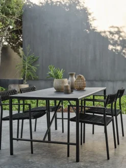 Discount VIERLIMesa de jardín VIERLI A90xL149 negro Mesas De Jardín