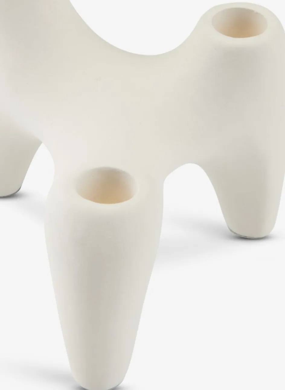 Outlet VIGNIRCandelabro VIGNIR A13xL16xA15cm blanco crudo Portavelas