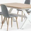 Clearance VISLINGE + JONSTRUPMesa VISLINGE L150 natural + 4 sillas JONSTRUP azul claro Mesas De Comedor|Conjuntos De Comedor