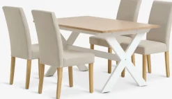 VISLINGE + TUREBYMesa VISLINGE L150 natural + 4 sillas TUREBY beis Mesas De Comedor|Conjuntos De Comedor