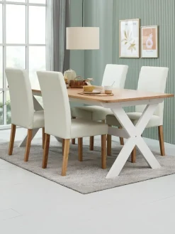VISLINGE + TUREBYMesa VISLINGE L190 natural + 4 sillas TUREBY beis Mesas De Comedor|Conjuntos De Comedor