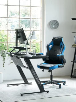 Sale VOJENSSilla gaming VOJENS negro/polipiel azul/malla Sillas Gaming|Sillas De Oficina